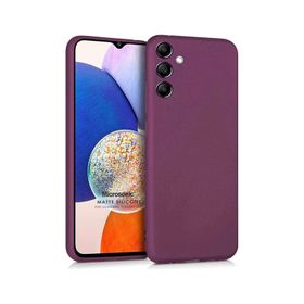 Microsonic Matte Silicone Samsung Galaxy A14 Mor Cep Telefonu Kılıfı