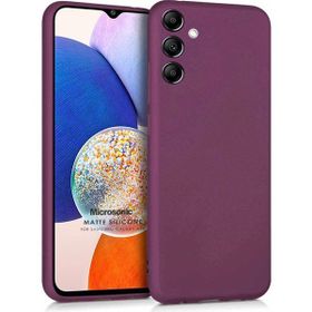 Microsonic Matte Silicone Samsung Galaxy A14 Mor Cep Telefonu Kılıfı