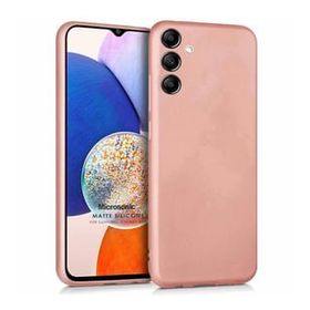 Microsonic Matte Silicone Samsung Galaxy A14 Rose Gold Cep Telefonu Kılıfı