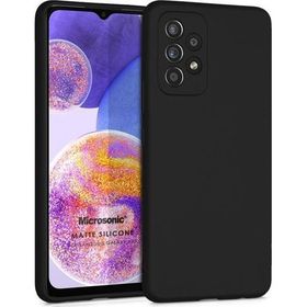 Microsonic Matte Silicone Samsung Galaxy A23 Siyah Kılıf