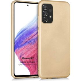 Microsonic Matte Silicone Samsung Galaxy A73 5G Gold Cep Telefonu Kılıfı