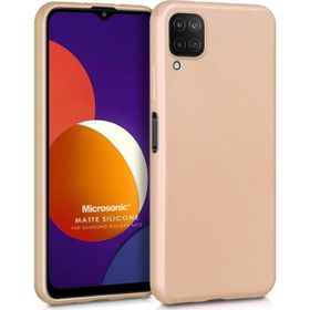Microsonic Matte Silicone Samsung Galaxy M12 Gold Cep Telefonu Kılıfı