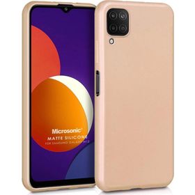 Microsonic Matte Silicone Samsung Galaxy M12 Gold Cep Telefonu Kılıfı