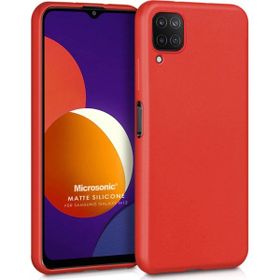Microsonic Matte Silicone Samsung Galaxy M12 Kırmızı Cep Telefonu Kılıfı