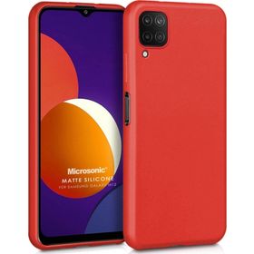 Microsonic Matte Silicone Samsung Galaxy M12 Kırmızı Cep Telefonu Kılıfı