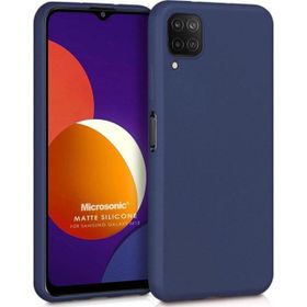 Microsonic Matte Silicone Samsung Galaxy M12 Lacivert Cep Telefonu Kılıfı