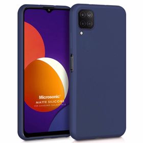 Microsonic Matte Silicone Samsung Galaxy M12 Lacivert Cep Telefonu Kılıfı