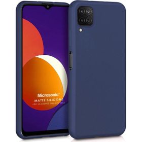 Microsonic Matte Silicone Samsung Galaxy M12 Lacivert Cep Telefonu Kılıfı