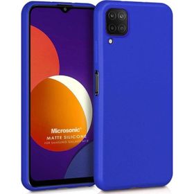 Microsonic Matte Silicone Samsung Galaxy M12 Mavi Cep Telefonu Kılıfı