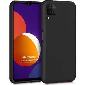 Microsonic Matte Silicone Samsung Galaxy M12 Siyah Cep Telefonu Kılıfı