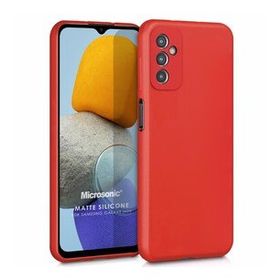 Microsonic Matte Silicone Samsung Galaxy M13 Kırmızı Kılıf