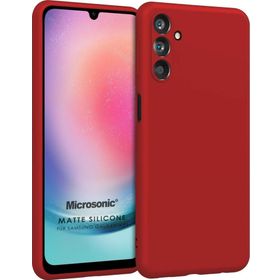 Microsonic Matte Silicone Samsung Galaxy M14 Kırmızı Cep Telefonu Kılıfı