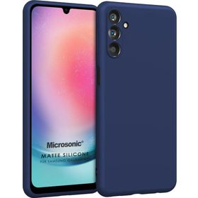 Microsonic Matte Silicone Samsung Galaxy M14 Lacivert Cep Telefonu Kılıfı