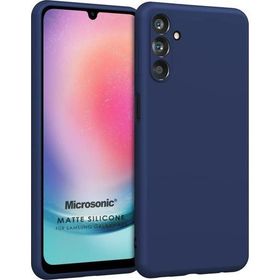 Microsonic Matte Silicone Samsung Galaxy M14 Lacivert Cep Telefonu Kılıfı