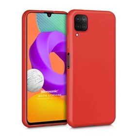 Microsonic Matte Silicone Samsung Galaxy M22 Kırmızı Cep Telefonu Kılıfı