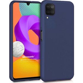 Microsonic Matte Silicone Samsung Galaxy M22 Lacivert Cep Telefonu Kılıfı