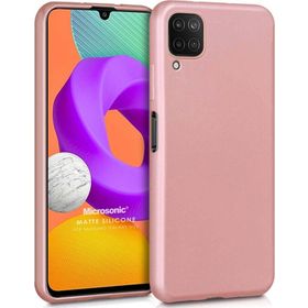 Microsonic Matte Silicone Samsung Galaxy M22 Rose Gold Cep Telefonu Kılıfı