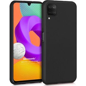 Microsonic Matte Silicone Samsung Galaxy M22 Siyah Cep Telefonu Kılıfı