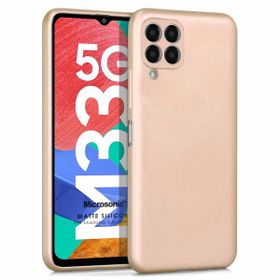 Microsonic Matte Silicone Samsung Galaxy M33 Gold Cep Telefonu Kılıfı