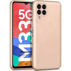 Microsonic Matte Silicone Samsung Galaxy M33 Gold Cep Telefonu Kılıfı