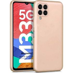 Microsonic Matte Silicone Samsung Galaxy M33 Gold Cep Telefonu Kılıfı