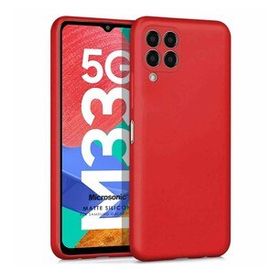 Microsonic Matte Silicone Samsung Galaxy M33 Kırmızı Cep Telefonu Kılıfı