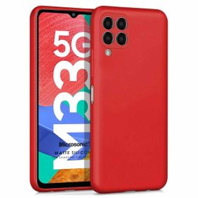 Microsonic Matte Silicone Samsung Galaxy M33 Kırmızı Cep Telefonu Kılıfı