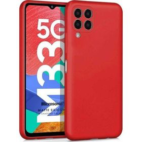 Microsonic Matte Silicone Samsung Galaxy M33 Kırmızı Cep Telefonu Kılıfı