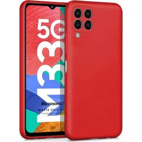 Microsonic Matte Silicone Samsung Galaxy M33 Kırmızı Cep Telefonu Kılıfı