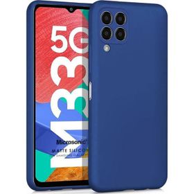 Microsonic Matte Silicone Samsung Galaxy M33 Lacivert Cep Telefonu Kılıfı