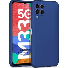 Microsonic Matte Silicone Samsung Galaxy M33 Lacivert Cep Telefonu Kılıfı