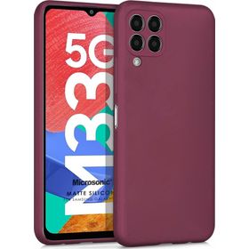 Microsonic Matte Silicone Samsung Galaxy M33 Mor Cep Telefonu Kılıfı