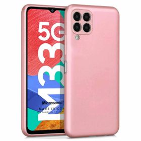 Microsonic Matte Silicone Samsung Galaxy M33 Rose Gold Cep Telefonu Kılıfı