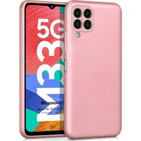 Microsonic Matte Silicone Samsung Galaxy M33 Rose Gold Cep Telefonu Kılıfı