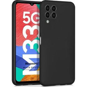 Microsonic Matte Silicone Samsung Galaxy M33 Siyah Cep Telefonu Kılıfı
