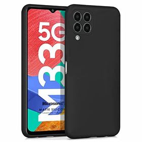 Microsonic Matte Silicone Samsung Galaxy M33 Siyah Cep Telefonu Kılıfı