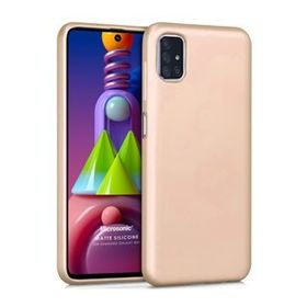 Microsonic Matte Silicone Samsung Galaxy M51 Gold Cep Telefonu Kılıfı