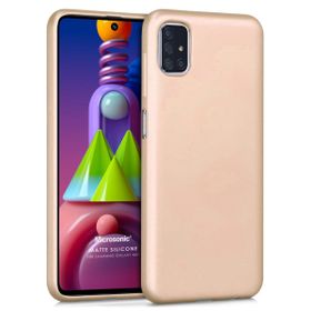 Microsonic Matte Silicone Samsung Galaxy M51 Gold Cep Telefonu Kılıfı