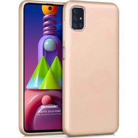 Microsonic Matte Silicone Samsung Galaxy M51 Gold Cep Telefonu Kılıfı