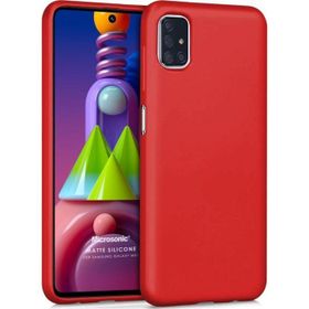 Microsonic Matte Silicone Samsung Galaxy M51 Kırmızı Kılıf