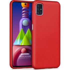 Microsonic Matte Silicone Samsung Galaxy M51 Kırmızı Kılıf