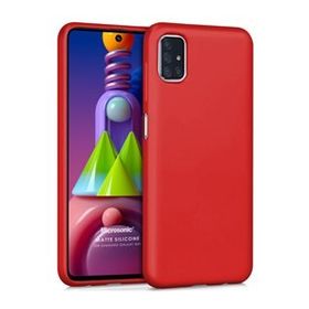 Microsonic Matte Silicone Samsung Galaxy M51 Kırmızı Kılıf