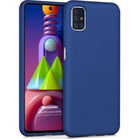 Microsonic Matte Silicone Samsung Galaxy M51 Lacivert Cep Telefonu Kılıfı