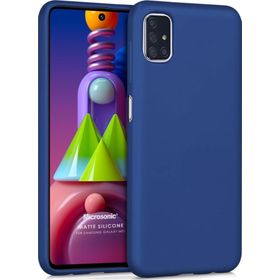 Microsonic Matte Silicone Samsung Galaxy M51 Lacivert Cep Telefonu Kılıfı