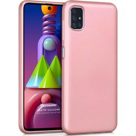 Microsonic Matte Silicone Samsung Galaxy M51 Rose Gold Cep Telefonu Kılıfı