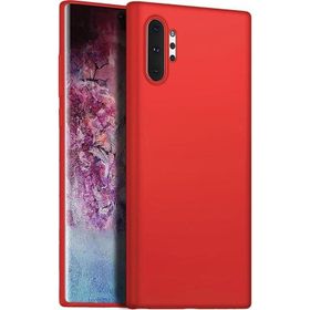 Microsonic Matte Silicone Samsung Galaxy Note 10 Plus Kırmızı Cep Telefonu Kılıfı