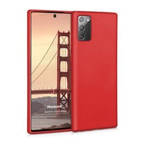 Microsonic Matte Silicone Samsung Galaxy Note 20 Kırmızı Cep Telefonu Kılıfı