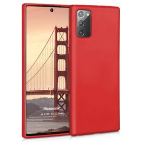 Microsonic Matte Silicone Samsung Galaxy Note 20 Kırmızı Cep Telefonu Kılıfı