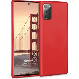Microsonic Matte Silicone Samsung Galaxy Note 20 Kırmızı Cep Telefonu Kılıfı