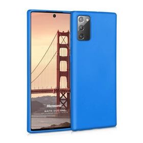 Microsonic Matte Silicone Samsung Galaxy Note 20 Mavi Cep Telefonu Kılıfı